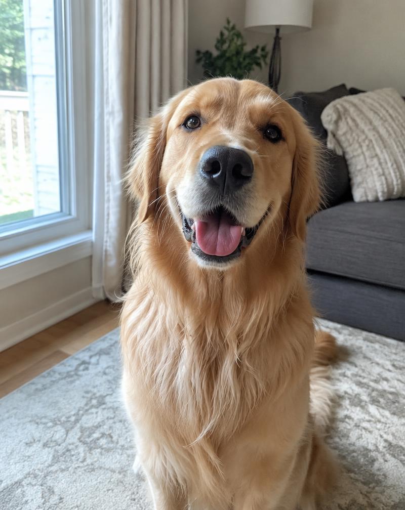 Ett vanligt foto på en golden retriever
